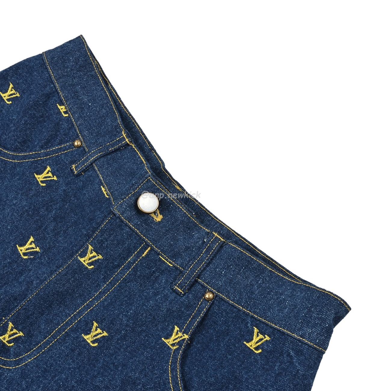 Louis Vuitton Embroidered Logo Denim Shorts (3) - newkick.cc